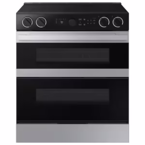 Bespoke 30 in. 5-Burner Element Smart Slide-In Double Oven Electric Range in Stainless Steel with Flex Duo NSE6DG8550SR