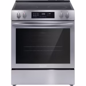 Frigidaire Slide-In Electric Range with Space wise elements and Self-Cleaning Convection Oven in Stainless Steel FCFE308CASE