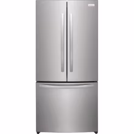 Frigidaire 32-inch W 17.6 Cu. Ft. Counter-Depth French Door Refrigerator in Brushed Steel - ENERGY STAR® FRFG1723AV04