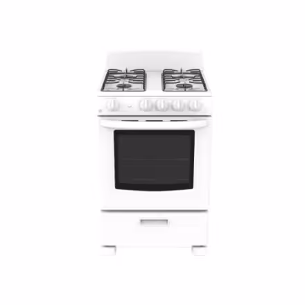 GE 24 -inch Free-Standing Gas Removable Backsplash Range with Sealed burners Storage drawer Oven in White JCGAS300DMWW