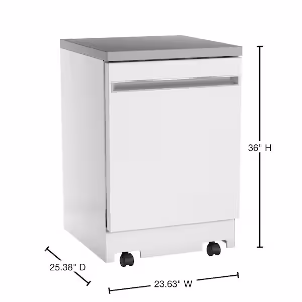24 in. Top Control Portable White Dishwasher with Stainless Steel Interior, Sanitize, 54 dBA GPT225SGL0WW - Image 2